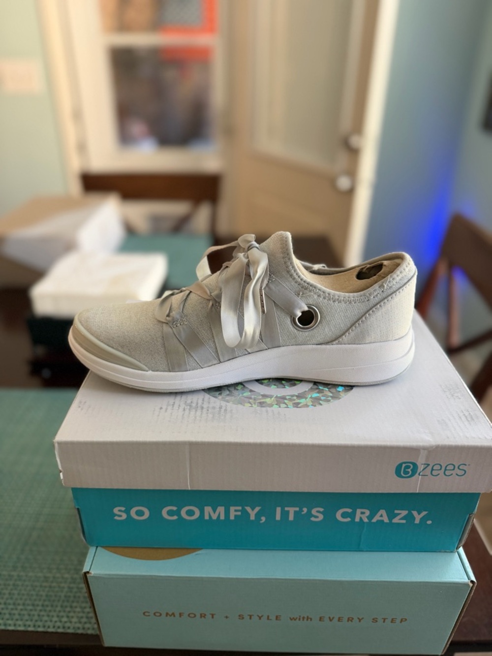 Bzees Light Gray Slip-On Women's Sneakers - Picture 4 of 4